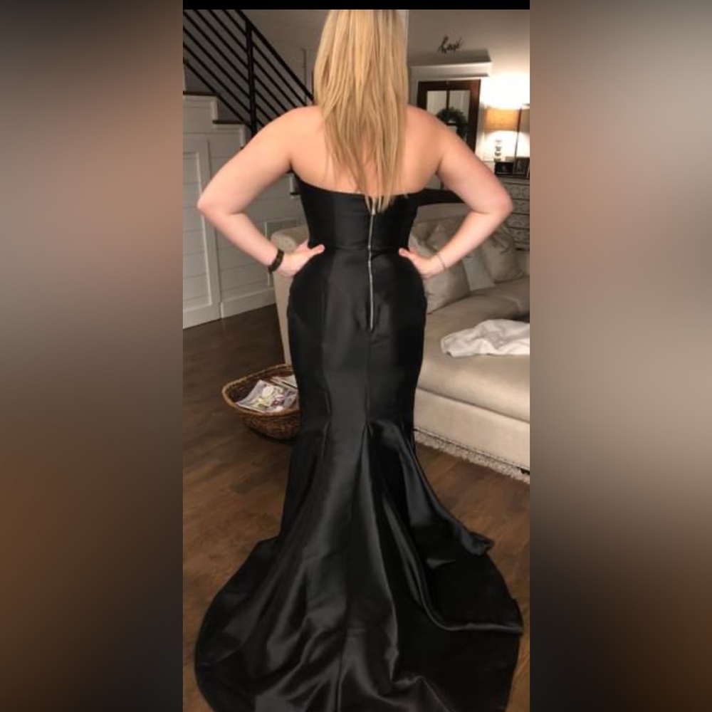 Sherri Hill Black Satin Dress